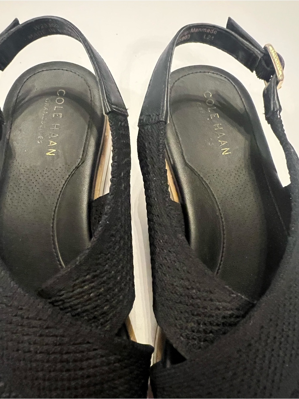 Cole Haan Black Crisscross Knit Slide Sandals - Picture 5 of 6